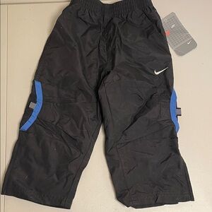 NWT Vintage 2001 Nike Kids 2T Black Joggers Y2K lined elastic snow pants